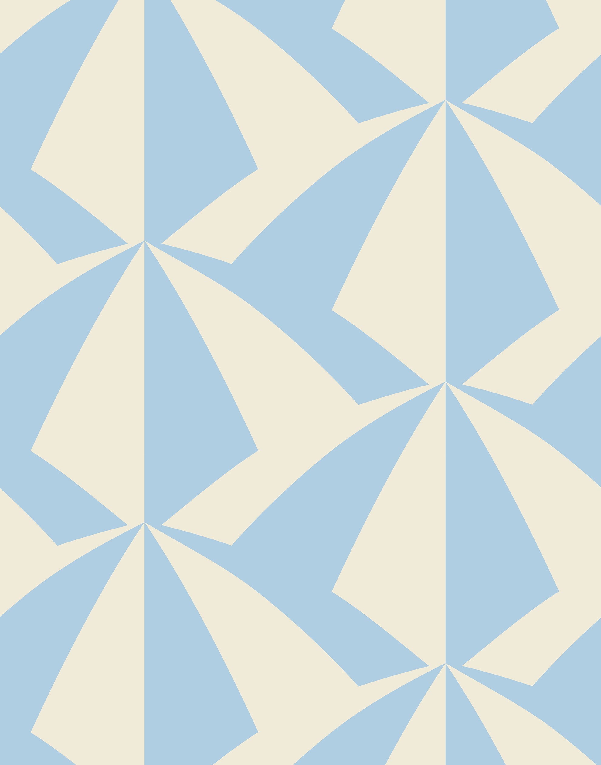 Parasol wallpaper is designed with overlapping shapes of multicolored beach umbrellas. Highly durable, fade resistant, and made in the USA. This wallpaper has a blue print on a cream background and is designed in collaboration with The Aesthetics of Joy.