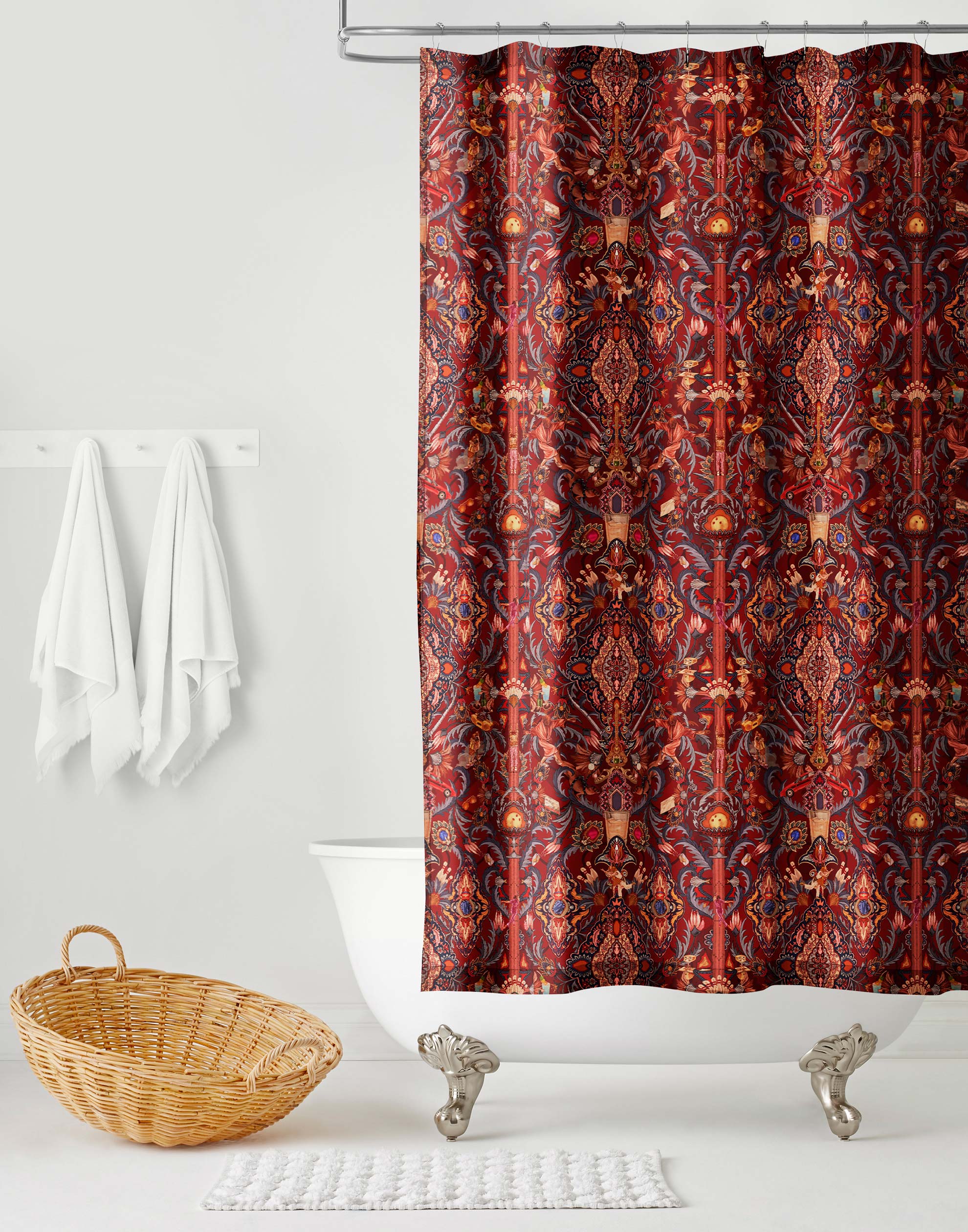 Inspired by The Big Lebowski’s singular characters, "striking" imagery, and oft-quoted dialogue, Abide Shower Curtain is a visual feast of iconic movie moments.