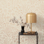 Alpine Garden Tonal (Copper) featuring hand drawn flowers in metallic copper on an off white background | Schoolhouse x Hygge & West Wallpaper Collection