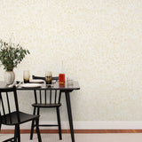 Alpine Garden Tonal (Chamomile) featuring hand drawn flowers in yellow on a white background | Schoolhouse x Hygge & West Wallpaper Collection