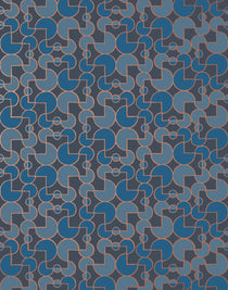 Arcade (Navy) wallpaper features modern, geometric lines and shapes in shades of blue