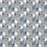 Slice (Blue) features modern, geometric lines and shapes in shades of blue