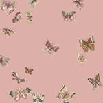 Butterflies (Rose) featuring mauve, gray, and cream butterflies on a pink background | Nathalie Lete + Hygge & West