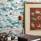 Inspired by the Fauvism movement, Plein Air brings the rolling countryside to life with a gestural brushwork technique. Its colors are joyful and bold while semi-realistic to the subject, including a range of green and blue hues with hints of coral and lavender.