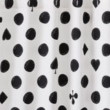 Cards Shower Curtains featuring black polka dots on white background